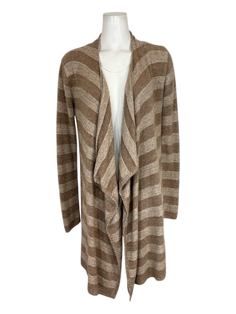 Barefoot Dreams Bamboo Chic Lite Knit Calypso Wrap Cardigan Sweater L/XL Striped